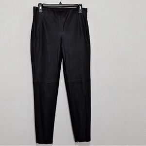 Zara Black Grunge Faux Leather Moto Tapered Bikercore Streetwear Pants Size M